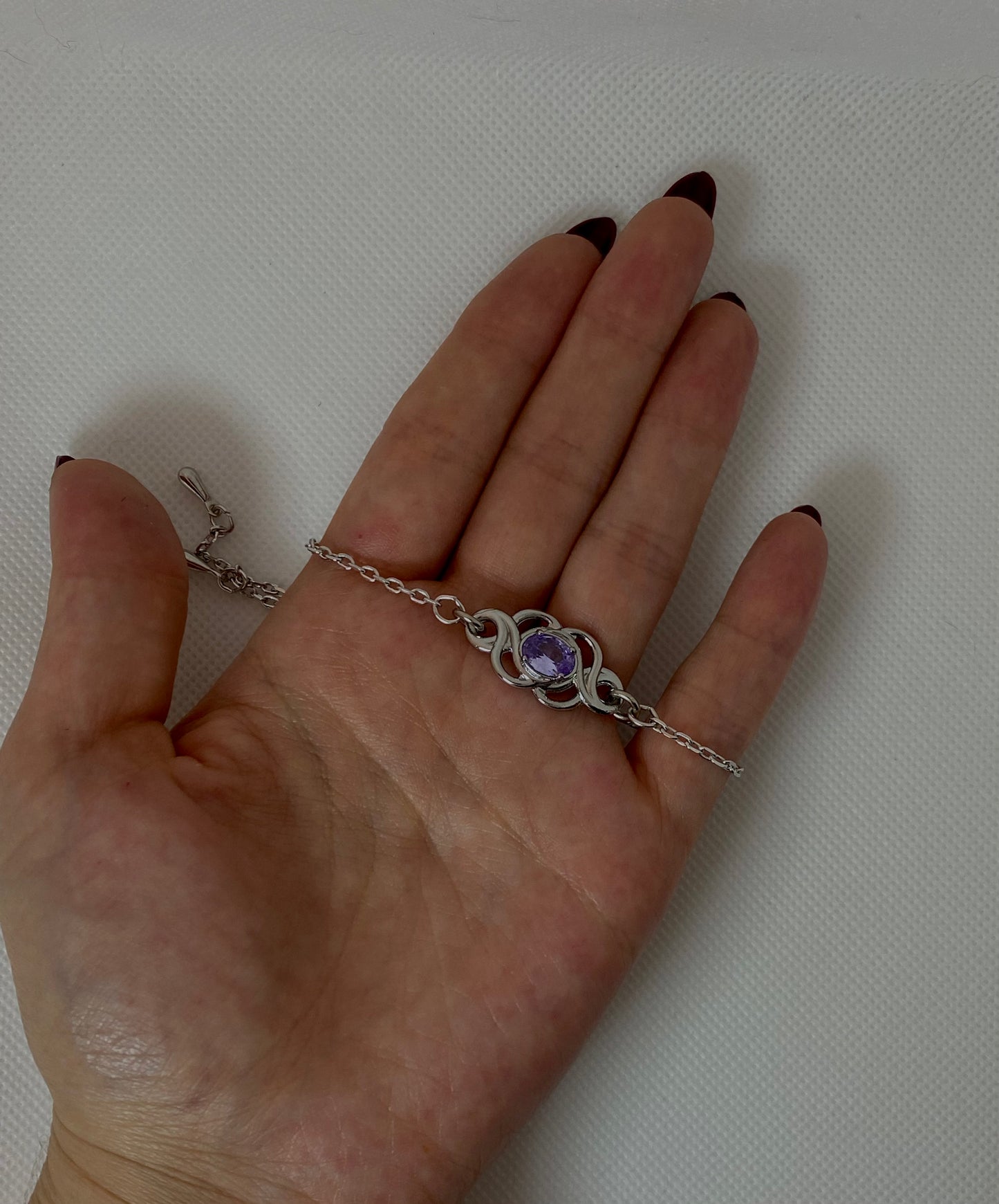 #1 Platinum bracelet with a Lilac Diamonice Stone