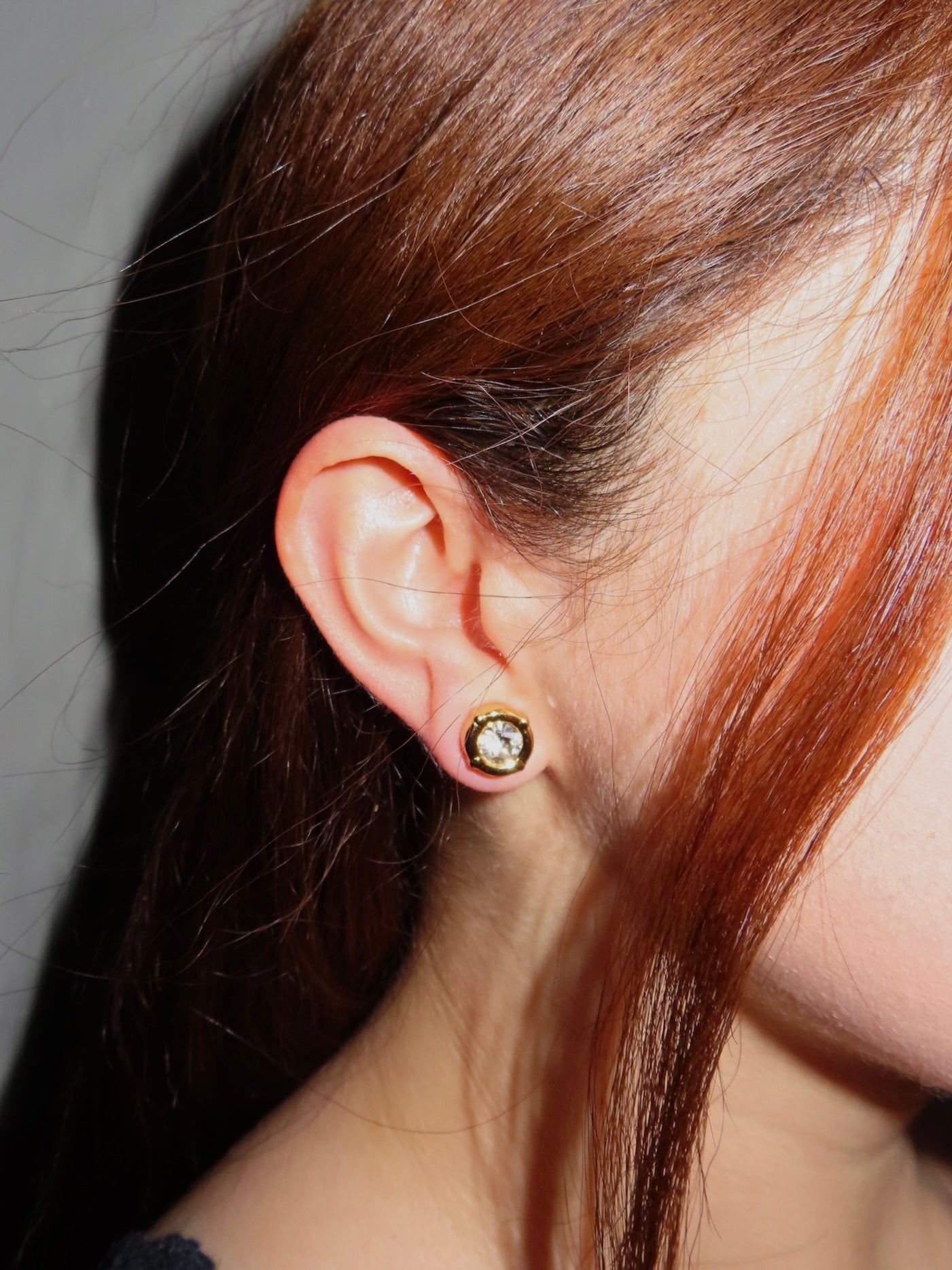 #35 Gold Stud with Crystal