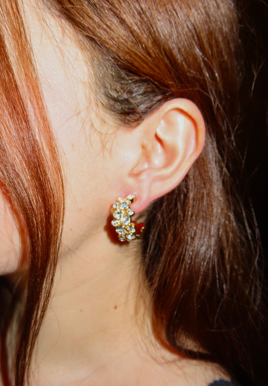 #61 Gold Diamonice Hoop Earrings