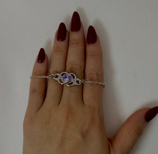 #1 Platinum bracelet with a Lilac Diamonice Stone