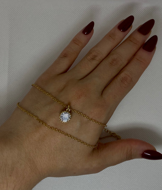 #9 18k Gold-Plated Necklace with Pendant