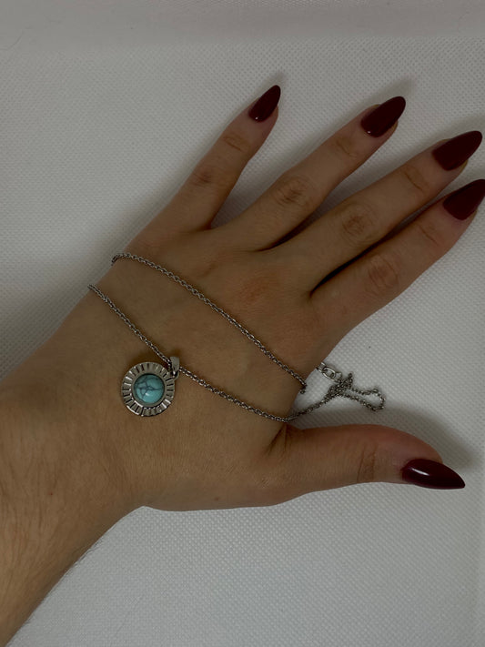 #13 Necklace with Turquoise Toned Stone