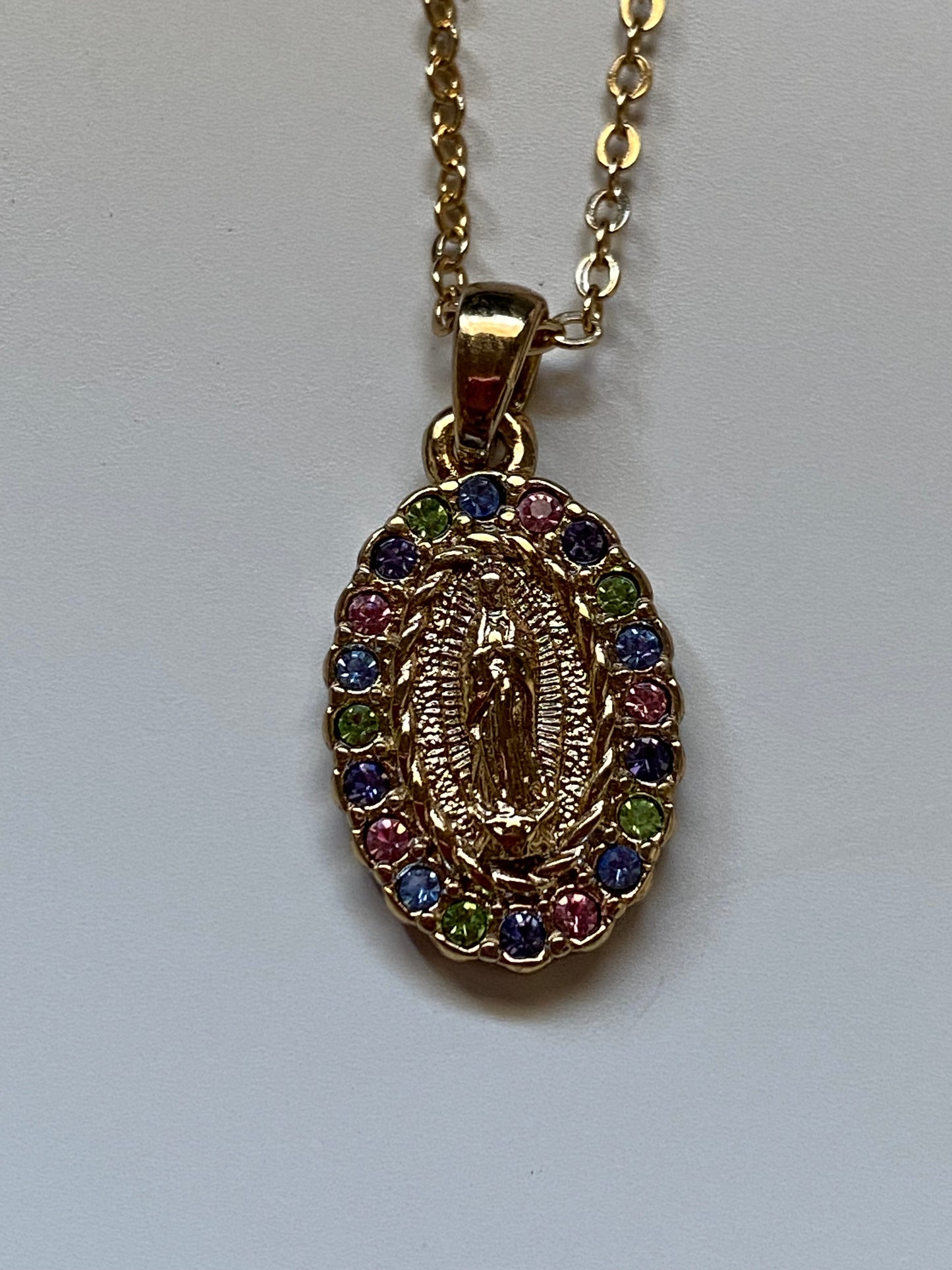 #11 Virgen de Guadalupe 18k Gold Plated Necklace
