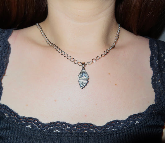 #29 Silver Seashell Crystal Necklace