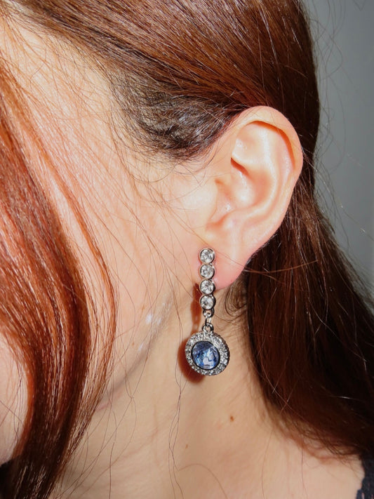 #38 Sparkling Silver Crystal Earrings
