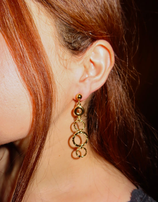 #47 Gold-plated Hoop Drop Earrings