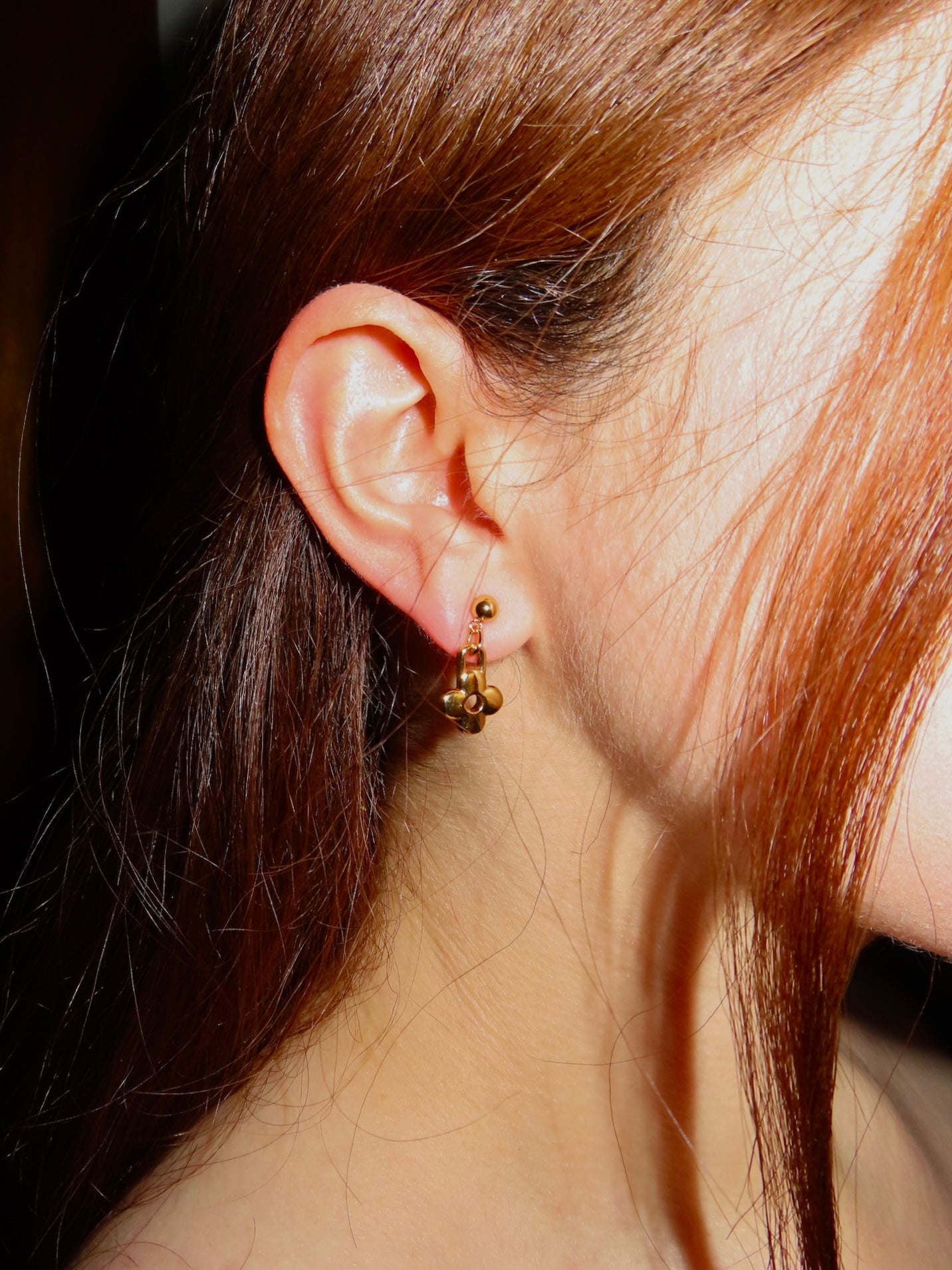 #48 Gold Clover Earrings