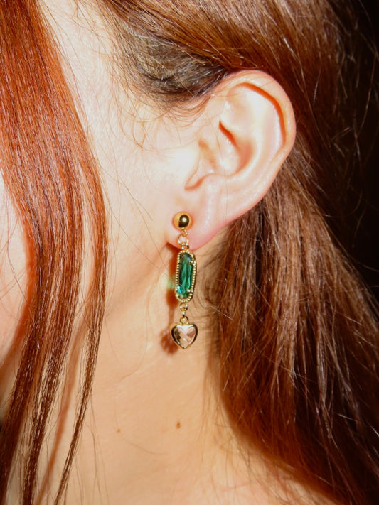 #41 Clear Heart Dangle Earrings