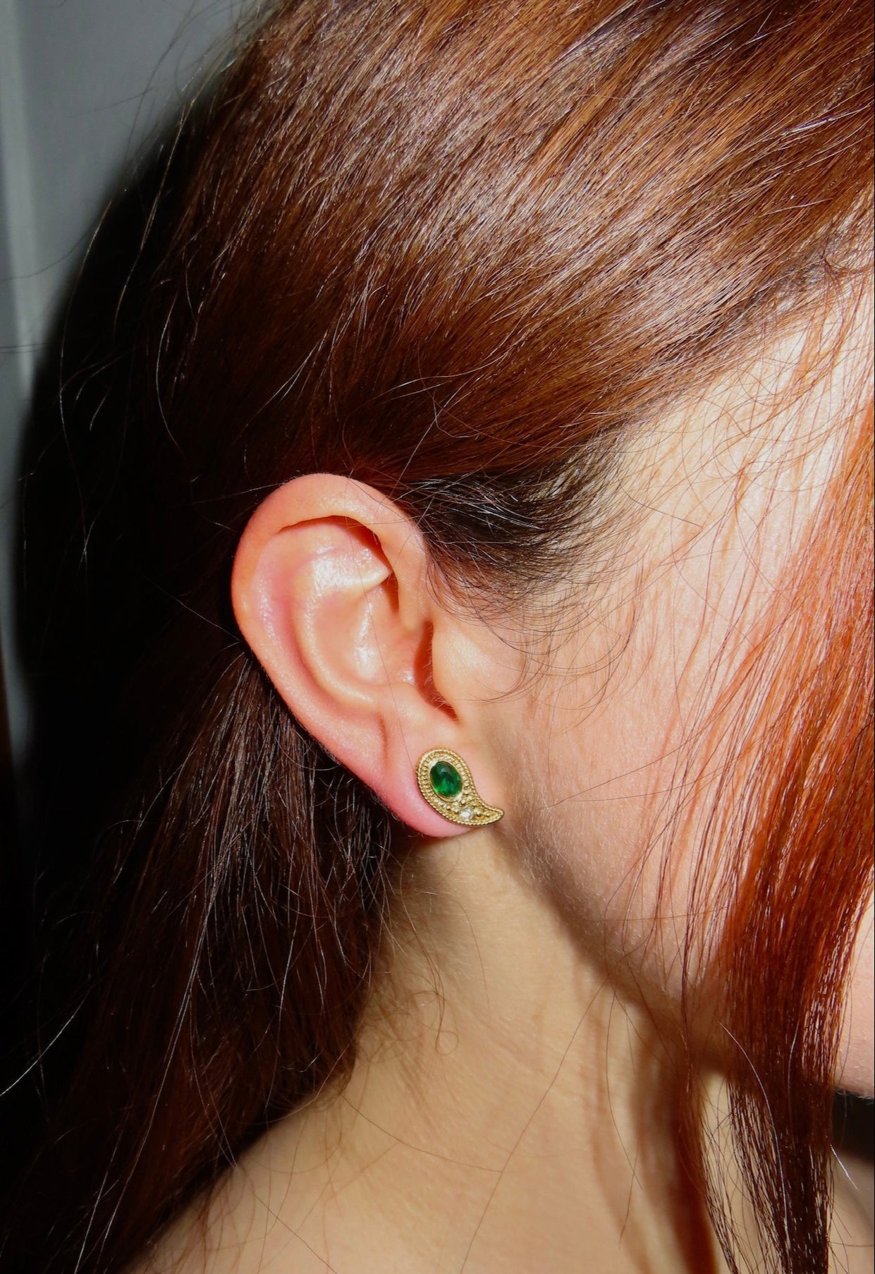 #45 Gold Stud Teardrop Earrings
