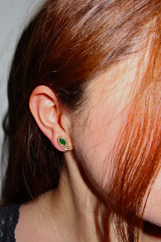 #45 Gold Stud Teardrop Earrings