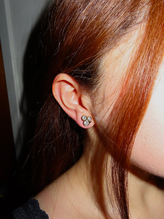 #51 Gold Crystal Studs