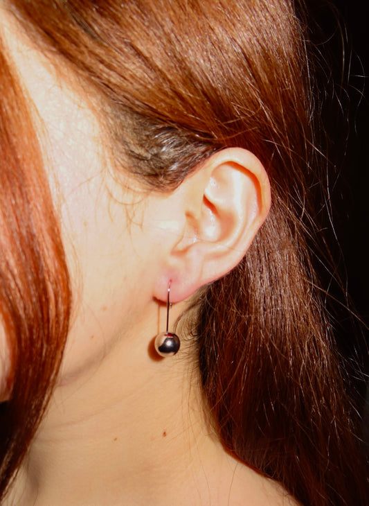 #52 Bead Drop Earrings (silver)