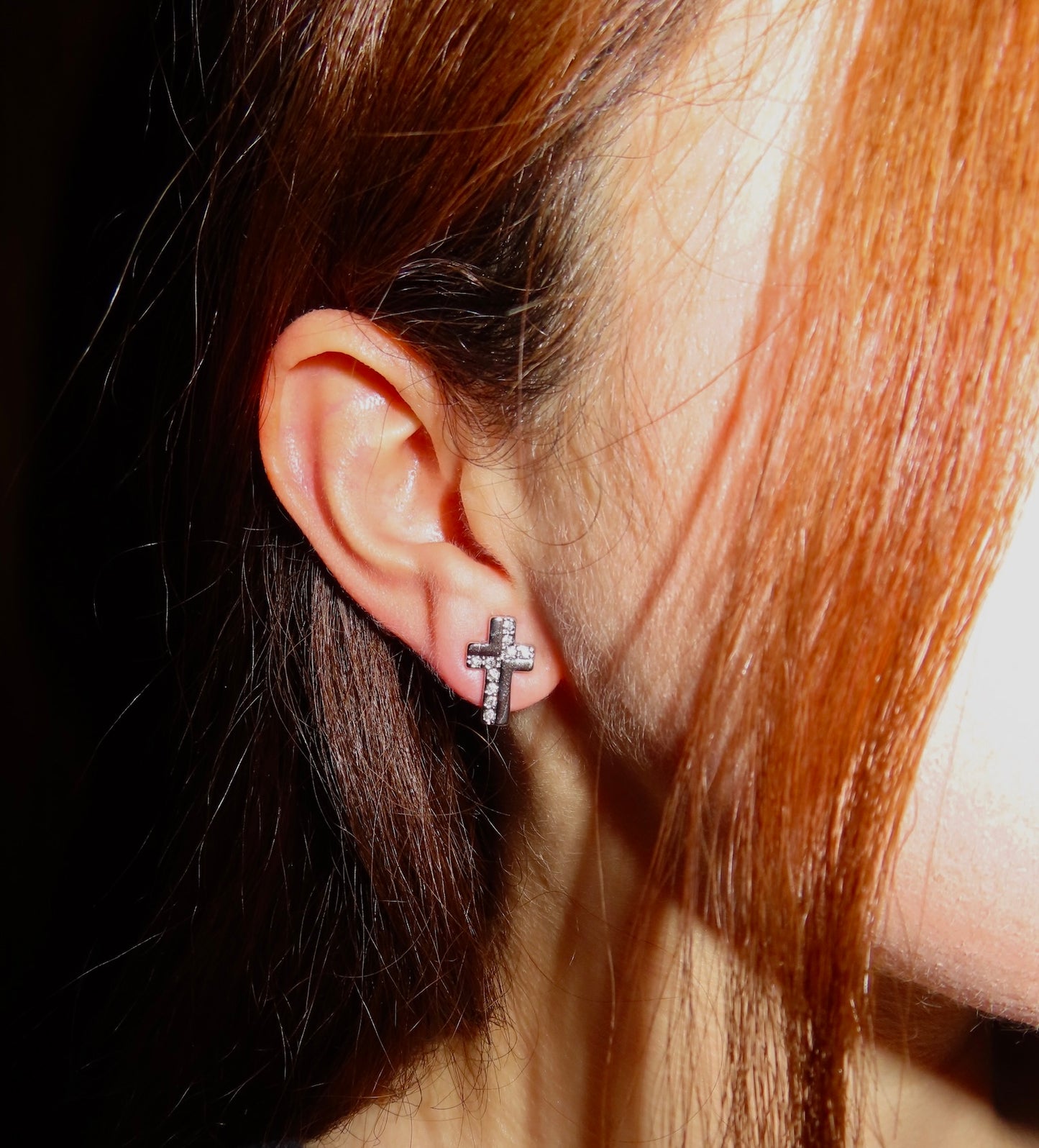 #56 Silver Cross Earrings